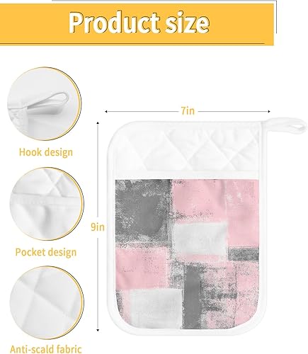 Miniatura 3 de Graffiti Art - Juego de 2 agarraderas para cocina, antideslizantes y aislantes de calor, juego de agarraderas de tela de toalla con bolsillo,