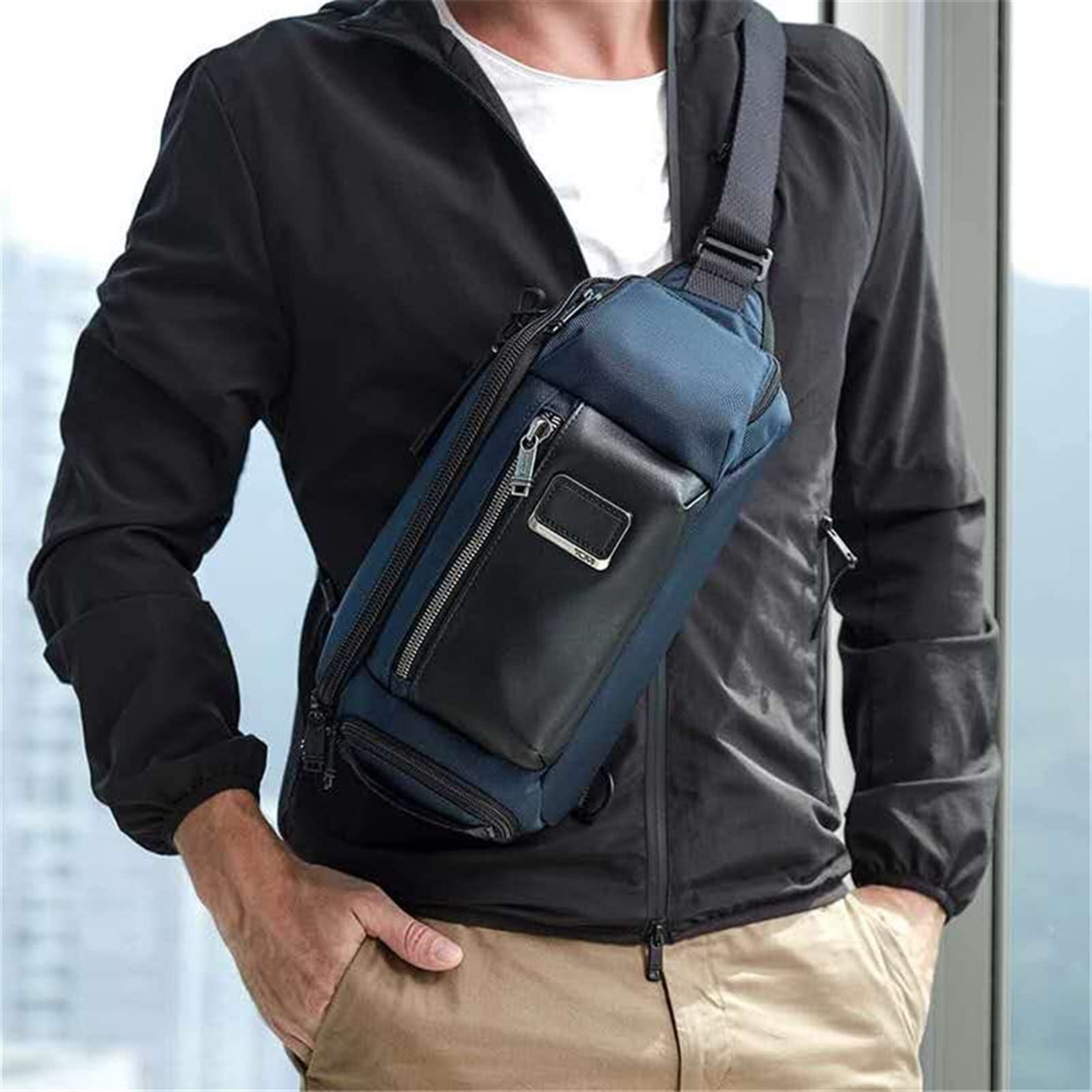 DieffematicXB Torba męska Outdoor Sports Chest Bag Versatile Men's Convenient Mesh Breathable Chest Bag Waterproof (Color : C)