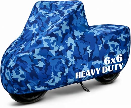CEKURE 6X6 Heavy Duty Bike Cover for Access 125, Water Proof Blue Jungle Print, All-Weather Protection, Waterproof, UV Res...