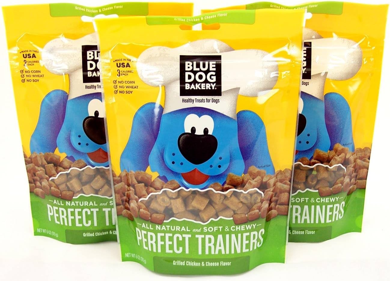 Blue Dog Bakery Perfect Trainers All Natural Dog Treats, Chicken and Cheese 6-Ounce Bags (Pack of 3)