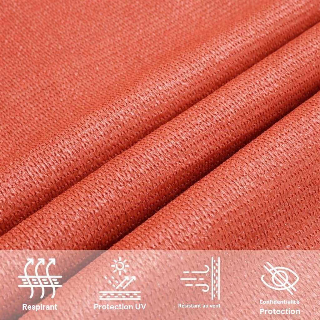 Voile d ombrage 160 g m² rectangulaire terre cuite 3,5x5 m PEHD