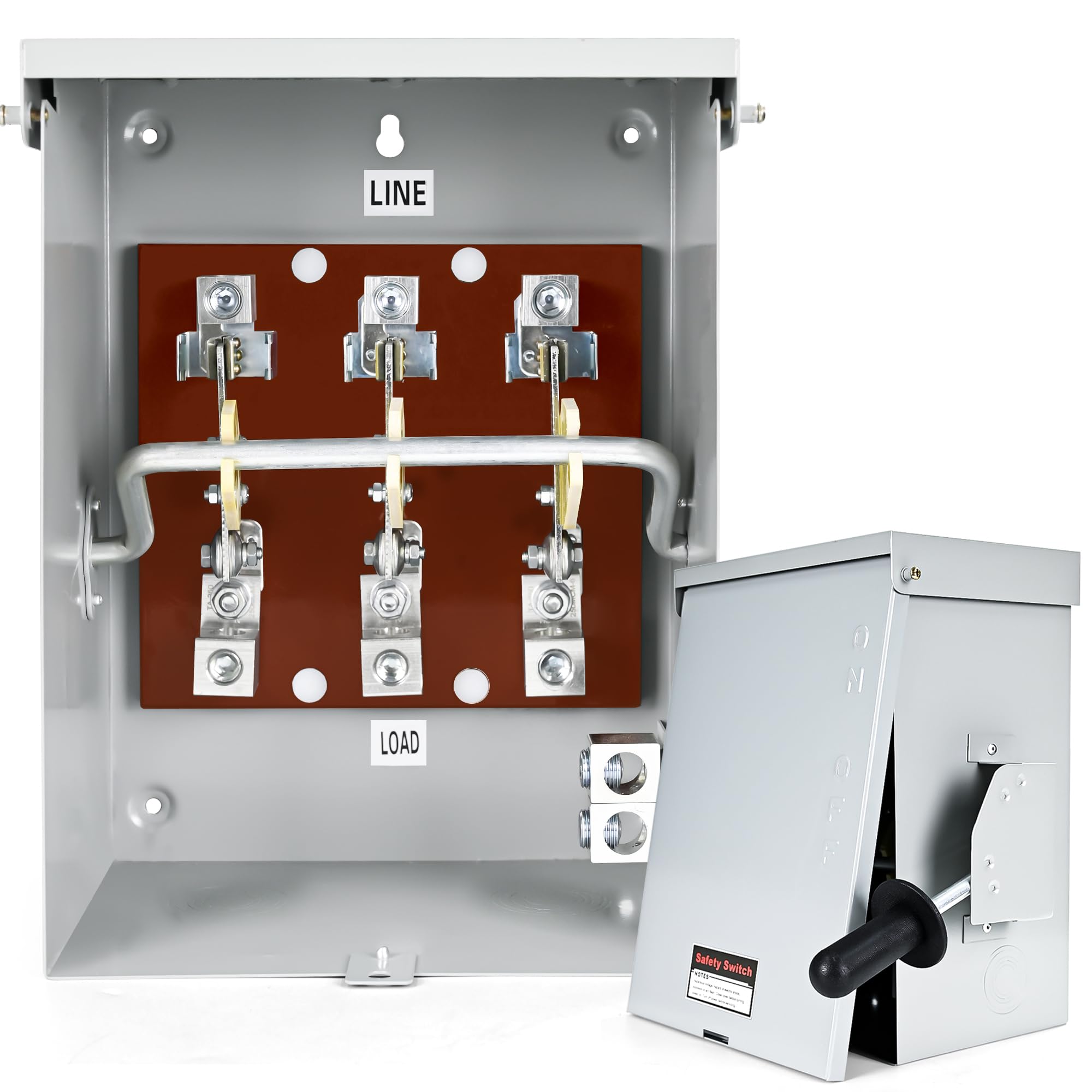 200-Amp, 3 Pole 120V/240V General Safety Switch, Non-Fused AC Disconnect Switch Box, Outdoor&Indoor, NEMA-3R Enclosure, Anti Corrosion and Rust