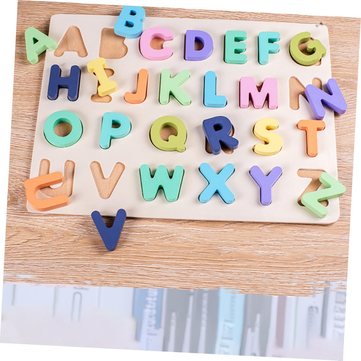 Hemobllo Educativo de Bloques Números y Letras para Puzzle Didáctico Seguro y para Desarrollo Cognitivo y Reconocimiento Infantil