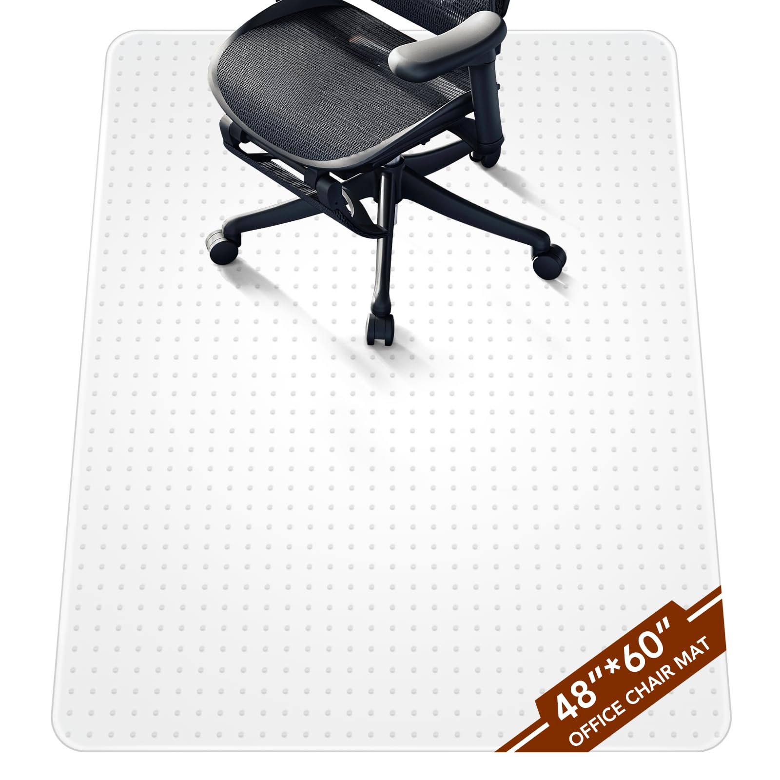 Office Chair Mat for Low Pile Carpet with Lip 48 x 60 Clear Plastic Floor Protector Heavy Duty