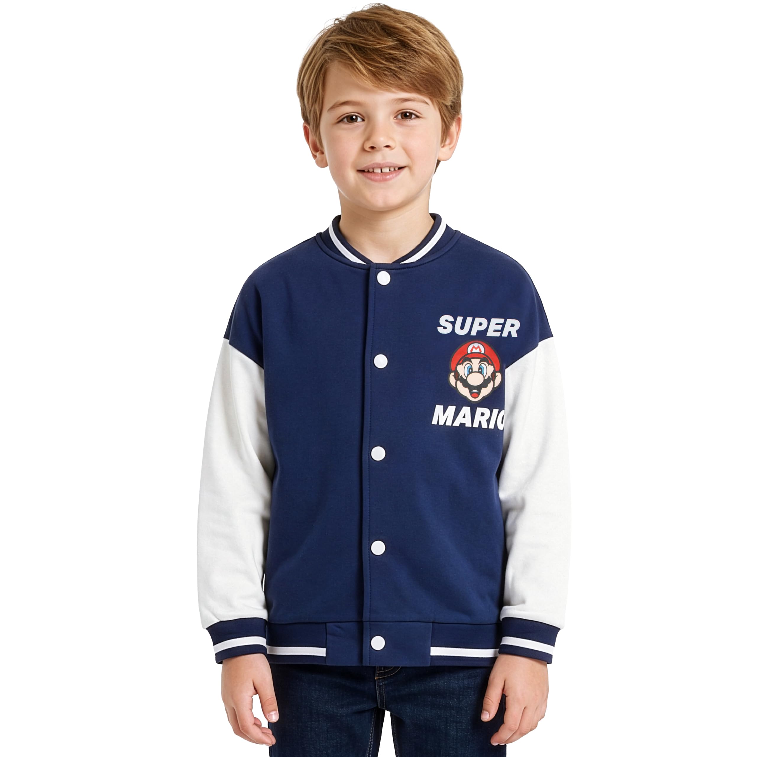 Super Mario Blouson Bombardier pour Garçon, blouson garçon avec Mario, Luigi, Bowser et Yoshi, veste enfant garcon