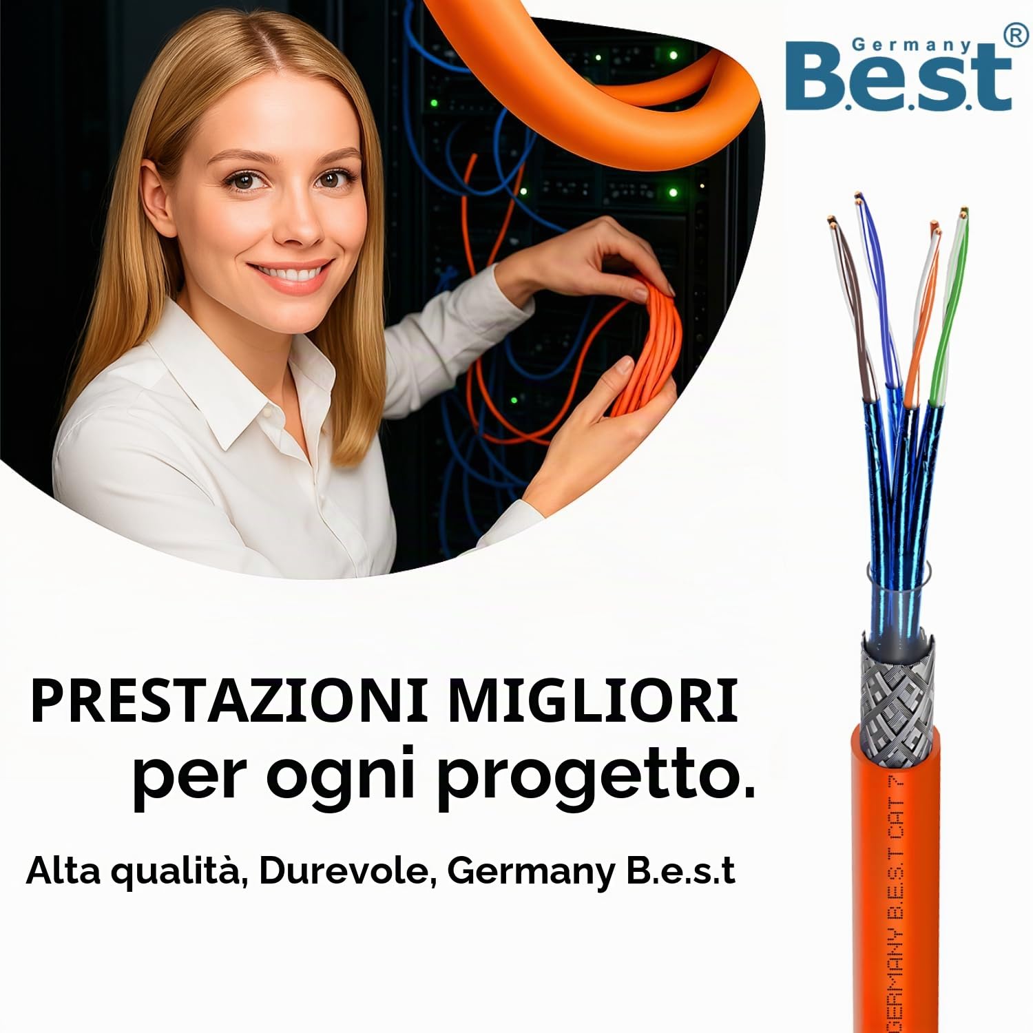 Cavo di rete CAT 7 100M Simplex cavo in rame LAN cavo Ethernet cavo S/FTP 10 Gbps Kat 7 in rame puro cavo dati PoE LSZH cavo dati