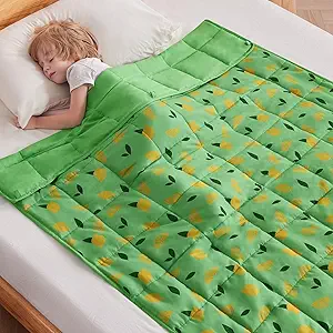 anfie Weighted Blanket Kids (40"x60" 5lbs), Weighted Blanket Cooling Blanket for Sleeping,Throw Size Breathable Blanket with Premium Glass Bead(Lime Green)