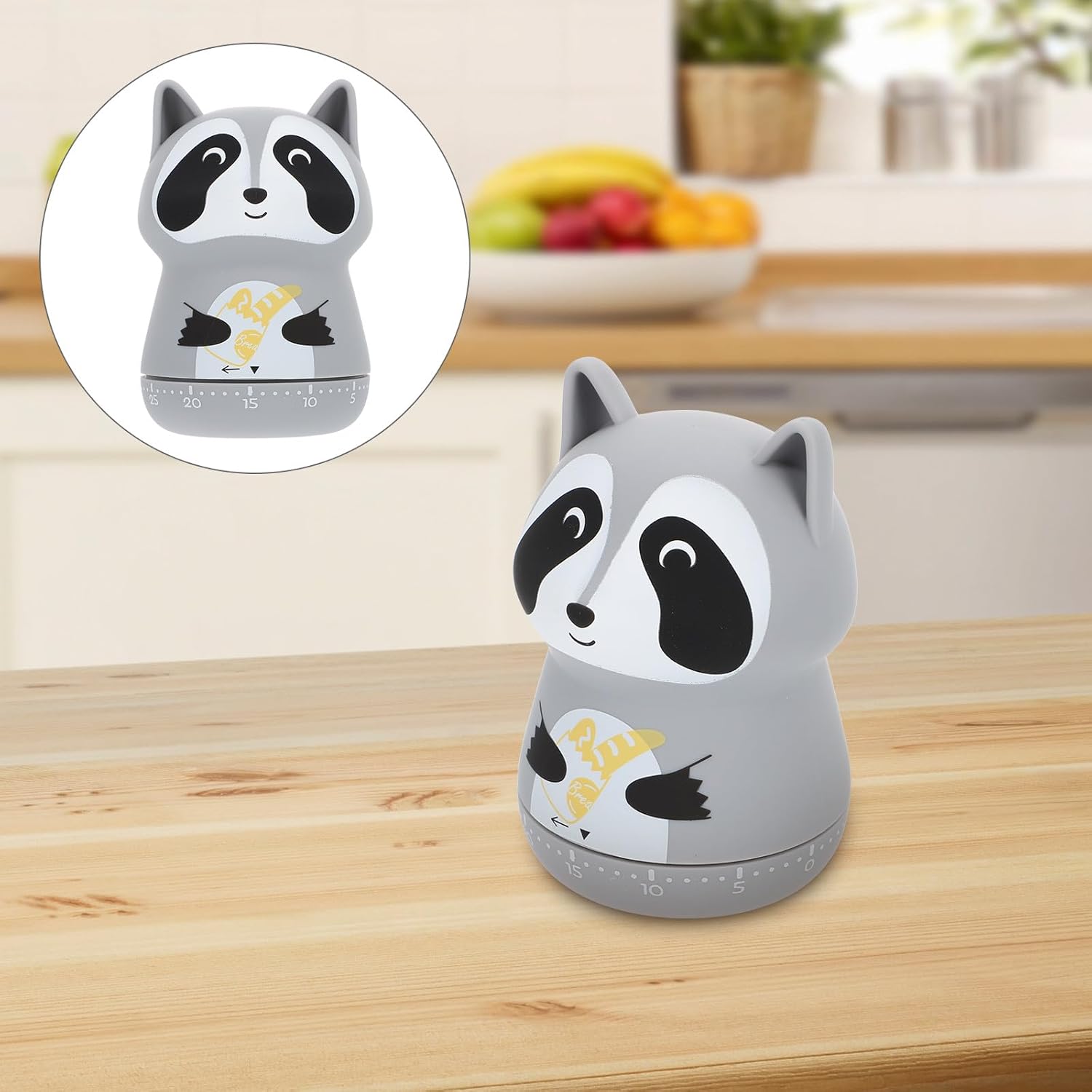 Mechanical Cartoon Animal-Shaped Kitchen Timer Baking Time Reminder Plastic Cooking Time Management Tool Portable for Home and Cooking