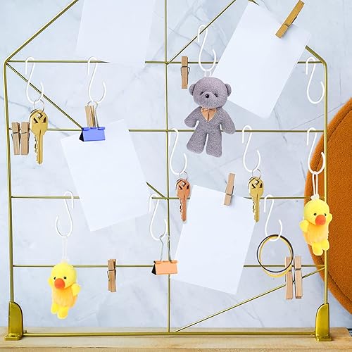 Miniatura 6 de 60 ganchos en S pequeños en forma de S, ganchos de metal resistentes para colgar plantas, macetas, sartenes, tazas, toallas, cocina, armario,