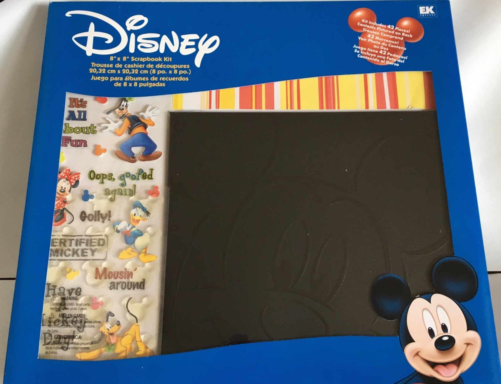 Disney 8x8 Postbound Scrapbook Photo Album Kit MICKEY MOUSE Black