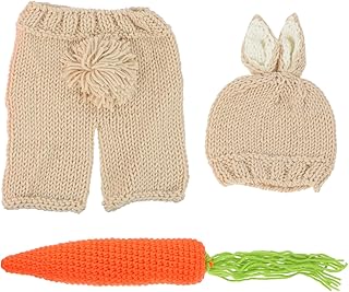 Homoyoyo 1 Conjunto De Roupas De Fotografia Vestidos De Jérsei Chapéus Para Criança Gorro Bebê Vestido De Páscoa Kits De Crochê Para Crianças Páscoa Bebê Photoshoot Adereços Fio Babt Malha