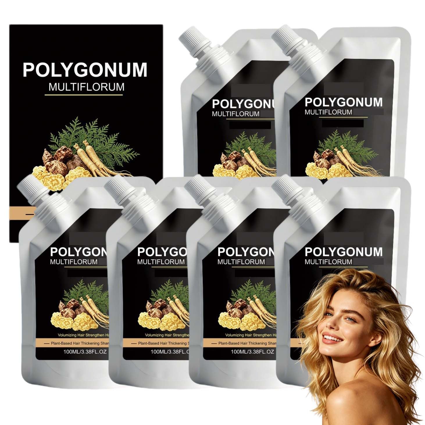 Polygonum szampon zagęszczający włosy, wzmacniający, pielęgnujący i oczyszczający ze składnikami roślinnymi, reguluje produkcję łoju i wyrównuje skórę głowy. Formuła zwiększająca objętość i odżywcza