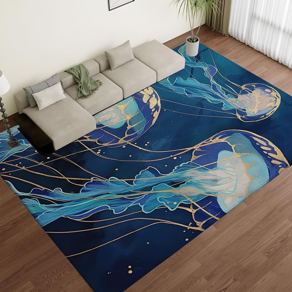 Tapis de sol lavable de haute qualité imprimé animal bleu