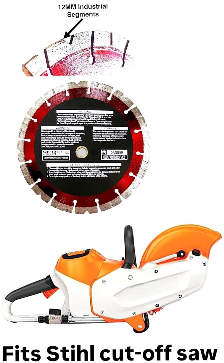 9" Premium Segmented Diamond Blade fits Stihl TSA 230 Masonry Stone Concrete Pavers (3pk)