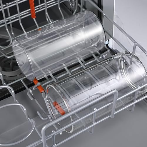 Miniatura 10 de 2 tazas de café helado con tapas, tazas de vidrio de 16 onzas con tapas y pajitas, vaso reutilizable con funda de silicona, vasos de boca ancha con