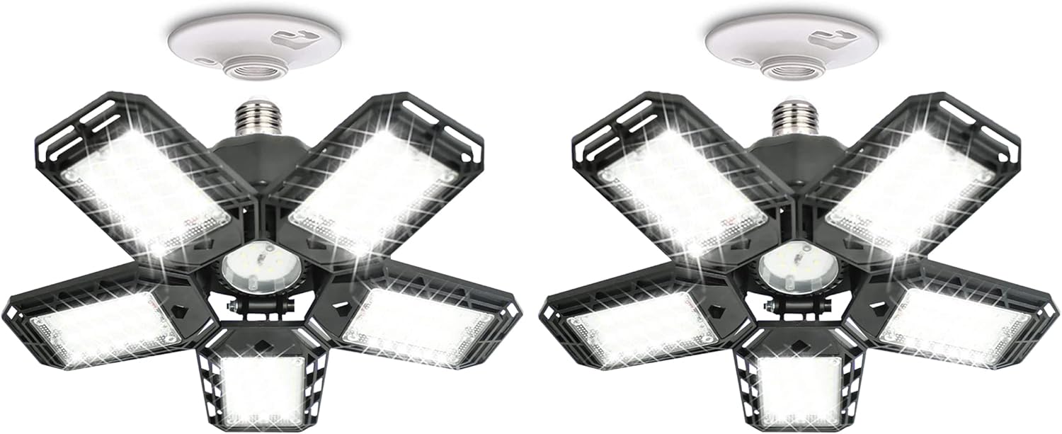 werktough Elite 2Pack LED Garage Light 5 Adjustable High Bright LED