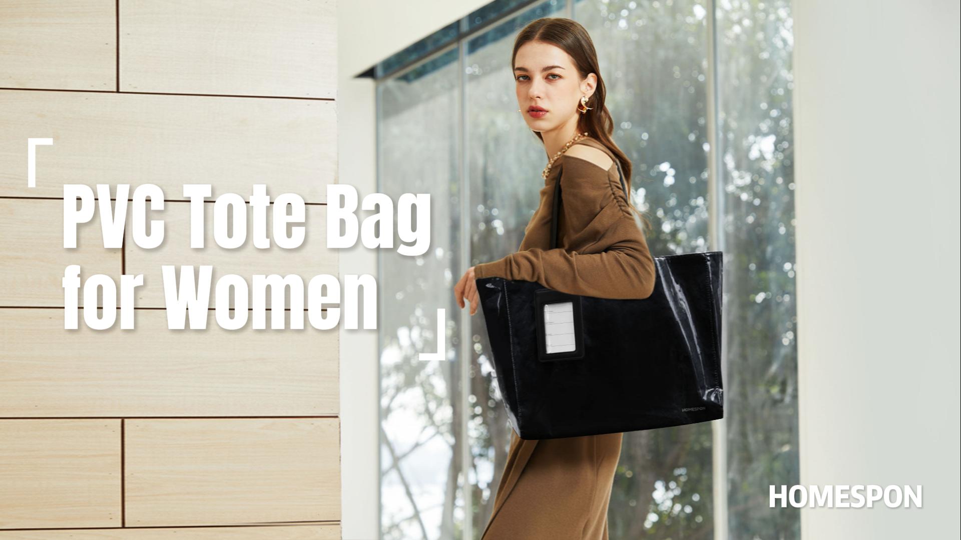 Bolso tote de PVC para mujer con asa superior y cierre miniatura 7
