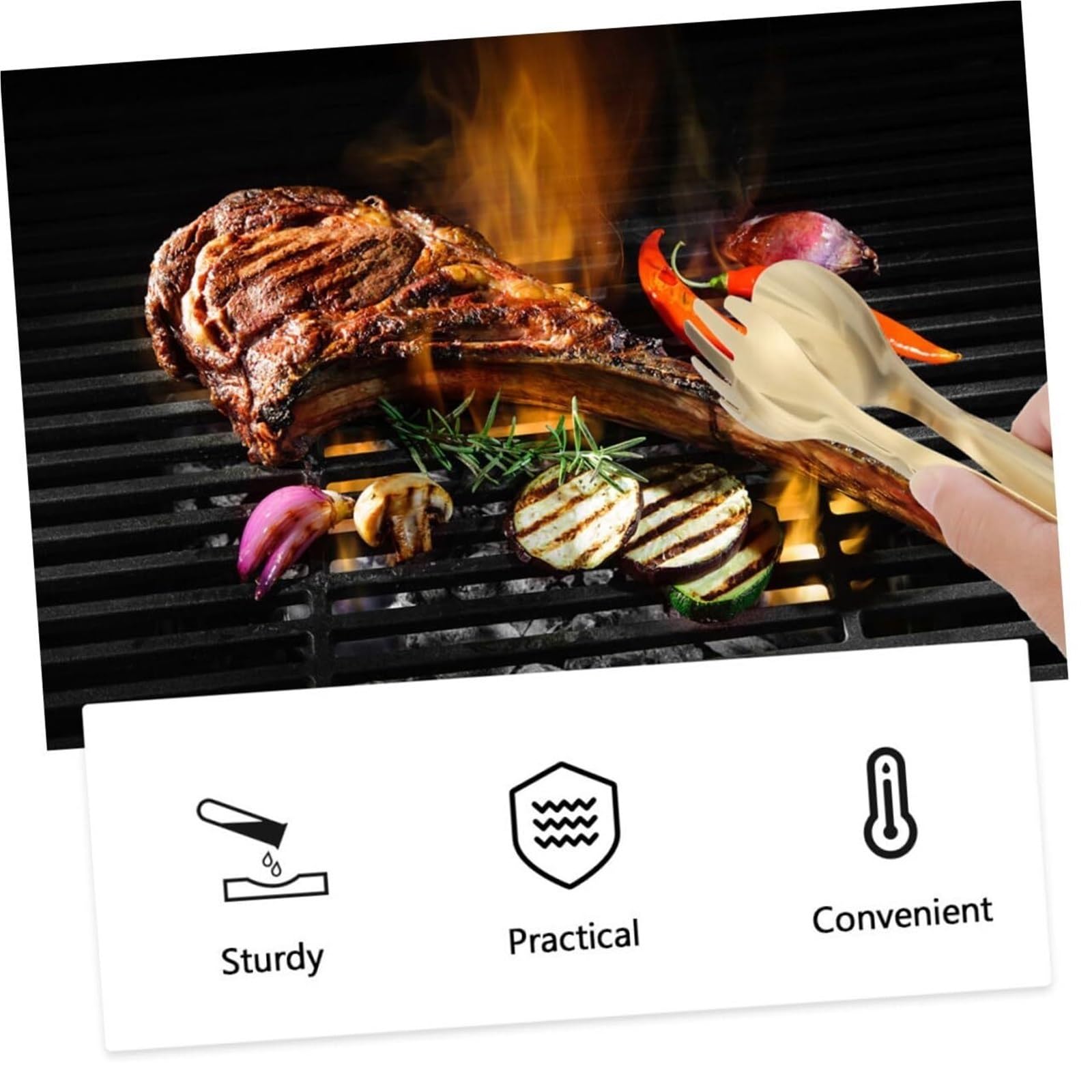 Pinzas para Parrilla Cocinar Las Pinzas For Carne De Acero Inoxidable Son Adecuadas For Buffets Al Aire Libre, Pinzas For Servir Utensilios De Cocina(Blue,Silver)