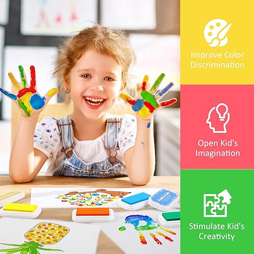 Miniatura 7 de Fstaor Almohadilla de tinta blanca grande para sellos de goma, almohadillas de sello permanentes de 3.7 x 2.2 pulgadas para tela, papel de madera