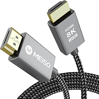 HDMI-Kabel für 8K/4K, MEISO Ultra High-Speed HDMI 2.1 Kabel, 1,8m 48Gbps 8K@60Hz, 4K@120Hz, Auflösung kompatibel mit Apple...