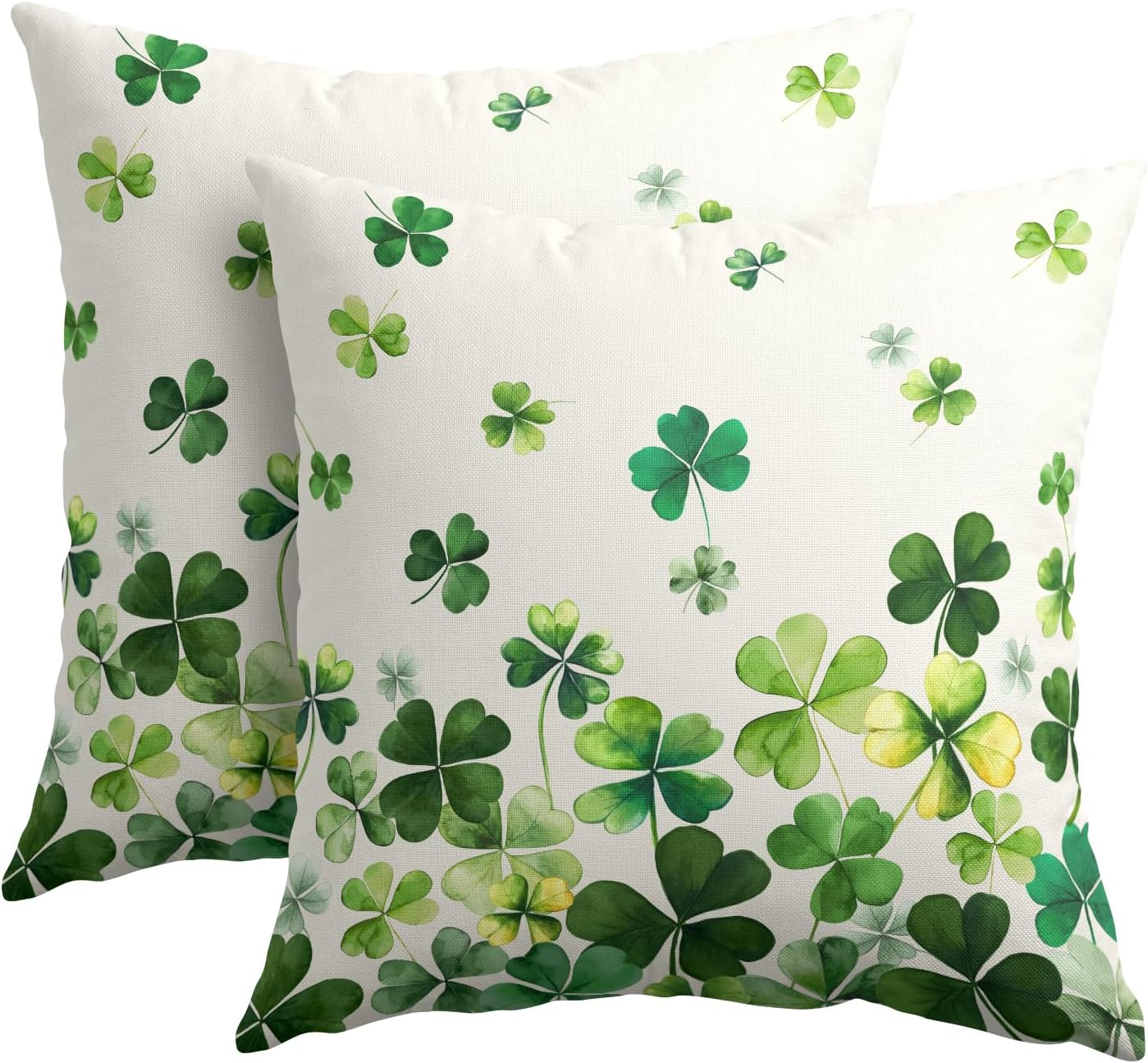 Kawani St Patricks Day Pillow Covers 18x18 Inch Green Shamrock Outdoor Decorative Throw Pillow Covers Set of 2 Spring Lucky Clover Pillowcases Farmhouse Cushion Covers for Couch Decor