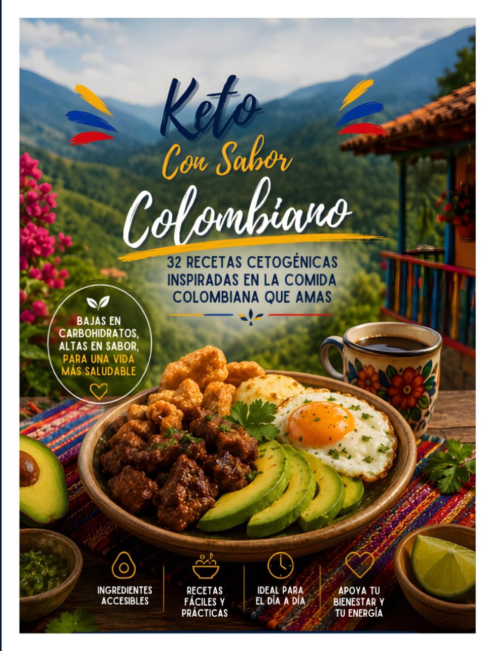 Keto Con Sabor Colombiano: 32 Recetas Cetogénicas Inspiradas en la Comida Colombiana que Amas