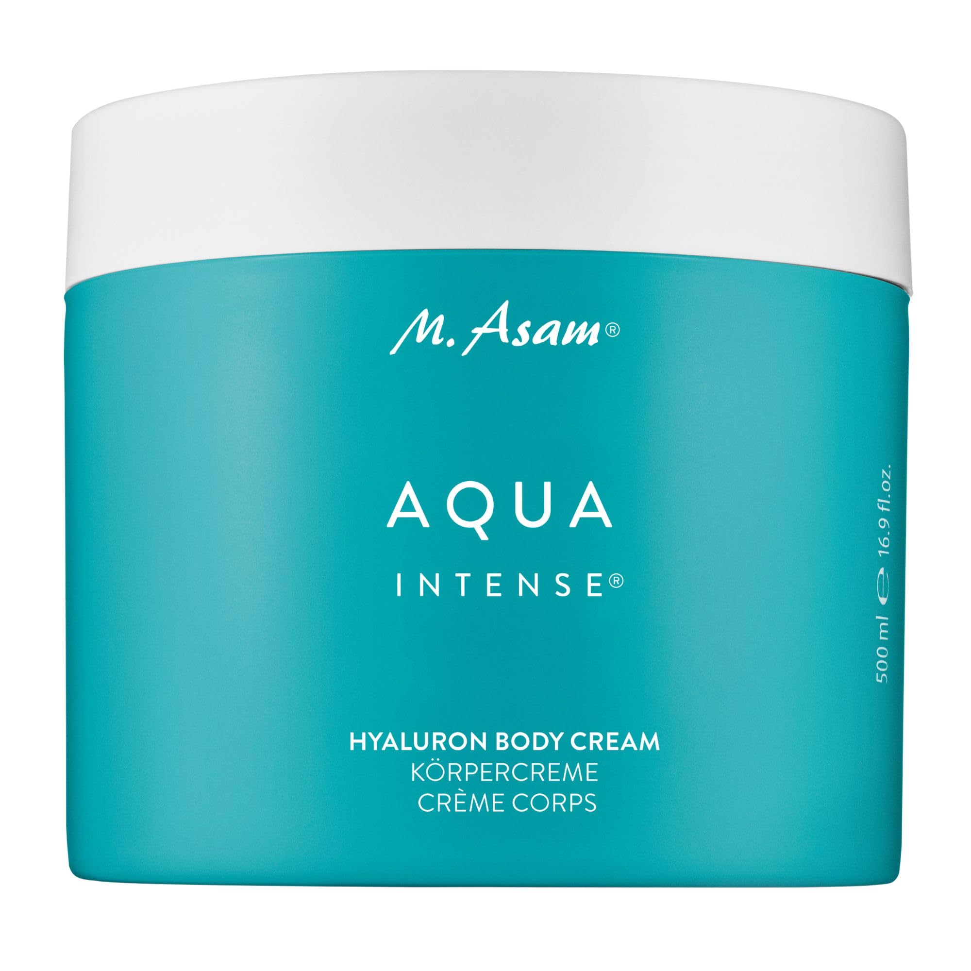 M. Asam AQUA INTENSE Hyaluron Körpercreme (500ml) – Feuchtigkeitsspendende Körperlotion mit Sheabutter & Hyaluron, Körpercreme für sehr trockene Haut, Glättende & hautfestigende Bodylotion