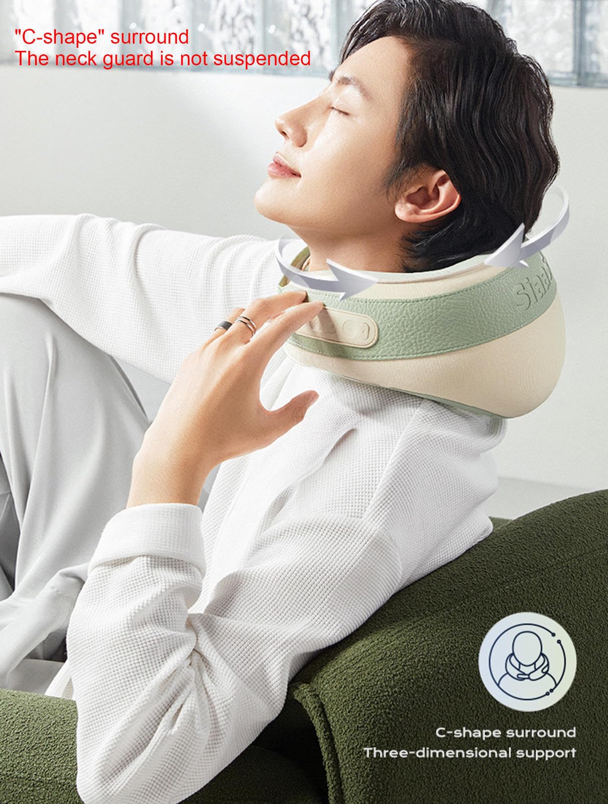 VIDECOR Shiatsu Massaggiatore per Il Collo: Cuscino per Cuscino da Massaggio Ricaricabile Elettrico - Impastamento dei Tessuti Profondi Riscaldato 3D - Perfetto per