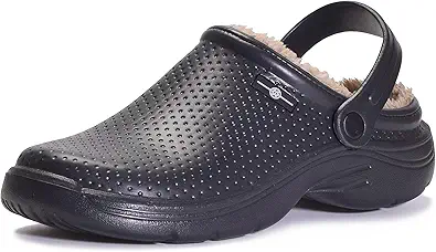 Womens Mens Fur Lined Clogs Waterproof Garden Shoes Winter Warm House Slippers Indoor Outdoor Mules