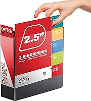 Vista 5 de Paquete de 12 carpetas de 3 anillos de 2.5 pulgadas con anillos D de ángulo de bloqueo, carpetas de almacenamiento profesionales de gran resistencia