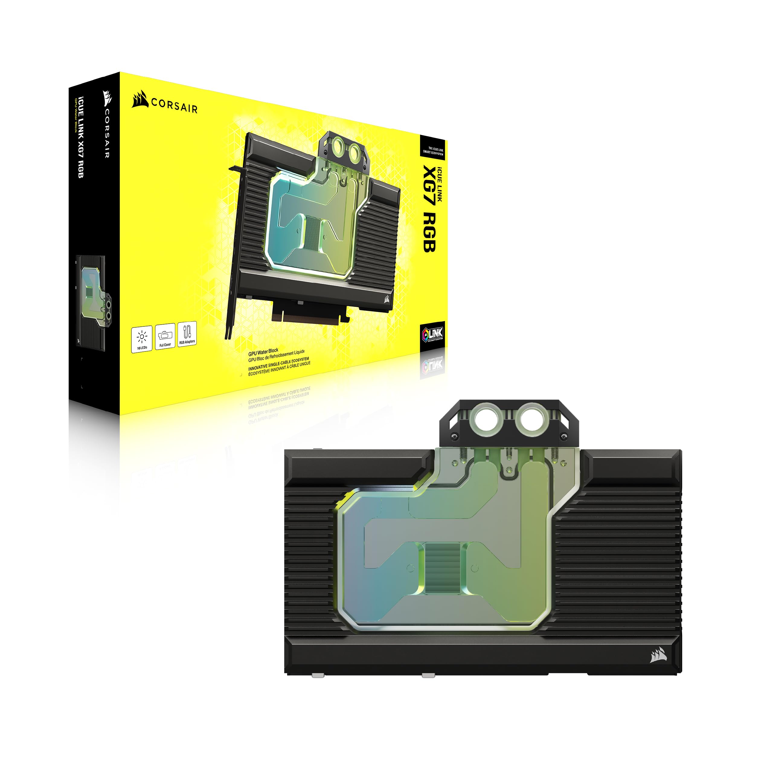 kk Kinderkraft Corsair Hydro X Serie iCUE LINK XG7 RGB 4080 gaming Trio GPU Wasserblock - Für MSI GeForce RTX 4080 SUPRIM gaming Karte - Schwarz