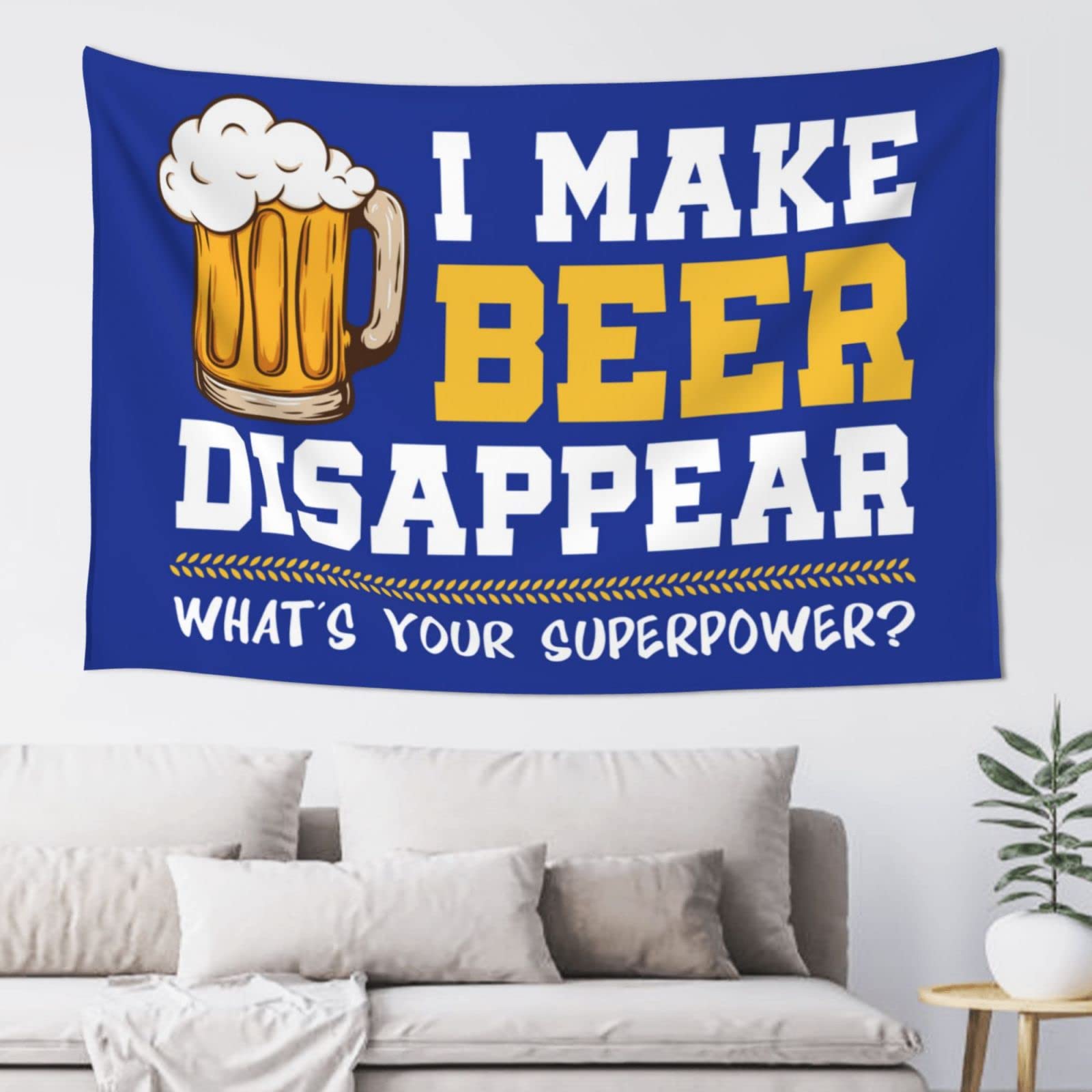 Dsocuiubos Funny Decor for Bar I Make Beer Disappear Tapestry Boys Bedroom Accessories Vintage Decor (Size : 75X100CM)