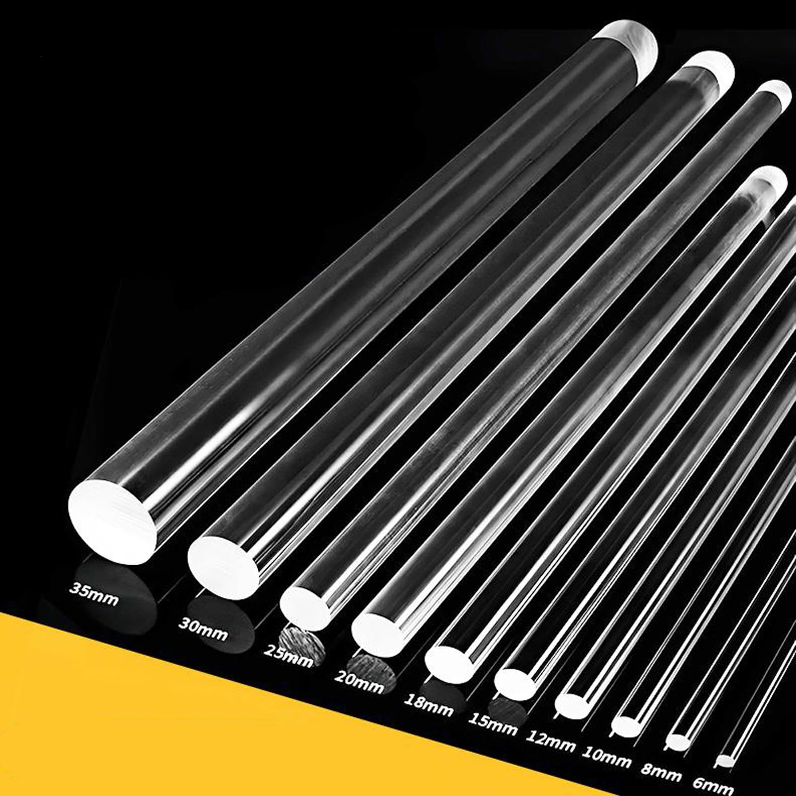 Acrylic Round Rod, 2 Pcs Acrylic Dowel Rods Length 50cm Transparent - View #7