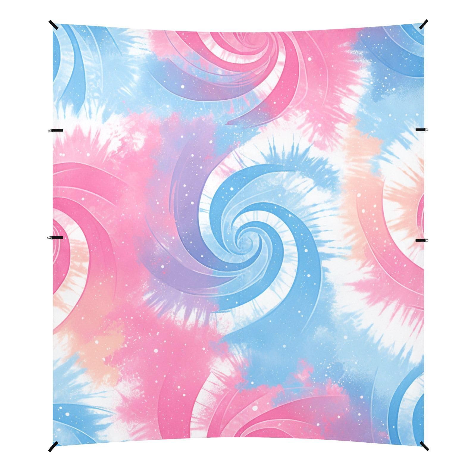 Palevioletred Tie-dye Background Vibrant Colors and Swirling Stable Beach Tent UPF50+ Lightweight Large Sun Shade with Sturdy Poles, Sandbags and Shovel for Backyard, Grassland, Park