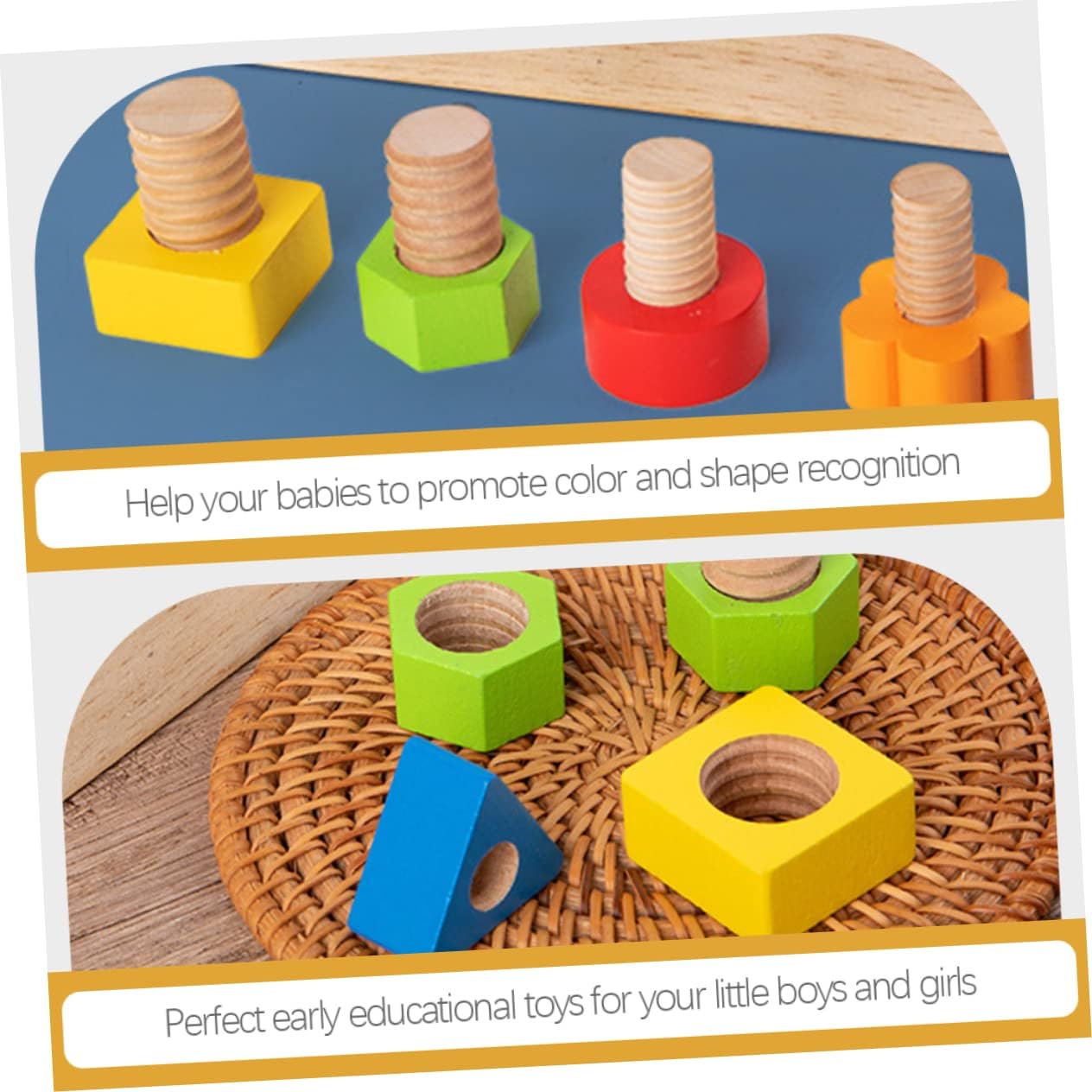 BESPORTBLE Puzzle Shape Sorter Shape Block for Early Education Fine Motor Skill Development Lightweight Montessori Learning Activity