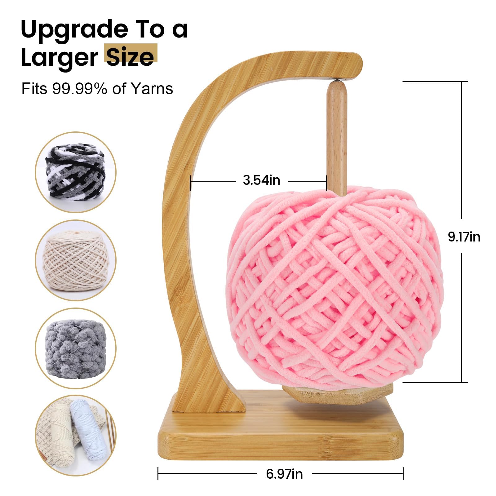 Soporte de hilo para ganchillo y tejer, soporte magnético de madera, ideal para accesorios de ganchillo, accesorios de tejer, regalos geniales para ganchillo y amantes del tejido (natural)