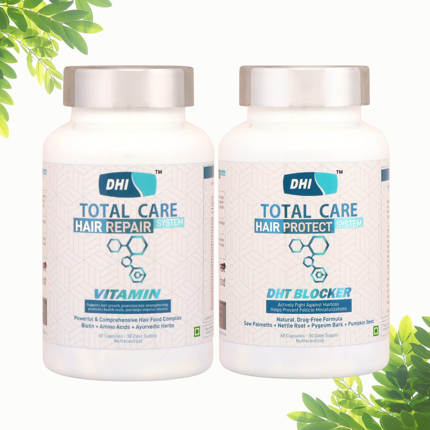 DHI Plant Based HAIR VITAMIN with Biotin 60 Capsules | DHT BLOCKER Capsule with Saw Palmetto & Pumpkin Seed Powder, 60 Capsules (Combo) (B09TTM6K4Z) Amazon Price History, Amazon Price Tracker