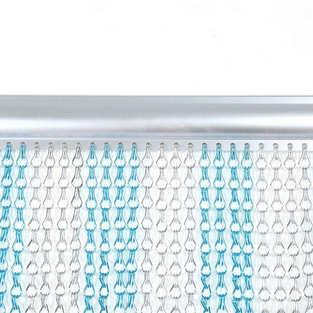 Türvorhang aus Aluminium-Ketten, 90 x 214 cm, gegen Fliegen und andere Insekten, als Sichtschutz, Kettenvorhänge Metallvorhang Metallvorhänge Türvorhang Bildschirm Control