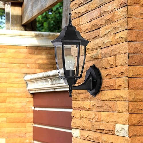 Miniatura 4 de Paquete de 2 lámparas impermeables para exteriores, montaje en pared, luces de porche exterior, lámparas de pared para exteriores, luces de porche