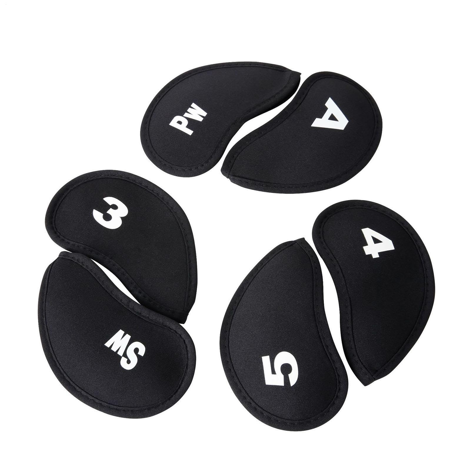 Golf Club Headcovers - 10-teiliges Set mit Number Tags, Neopren-Schutz, Universal Fit | Driver Iron Wood Covers