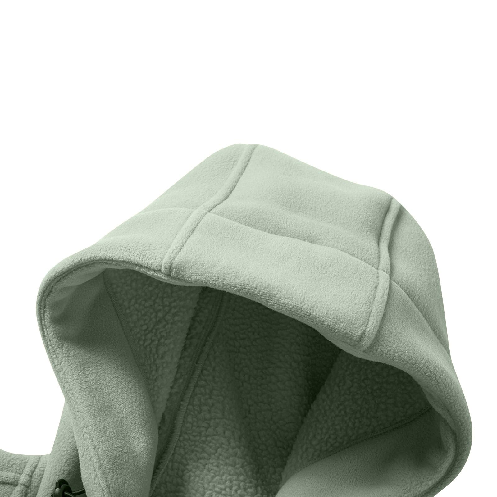 Generisch Giacca in pile da uomo, calda, con cappuccio, giacca invernale slim fit, giacca termica con cerniera, giacca con cappuccio, tinta unita, con tasche, giacca da uomo per l'inverno