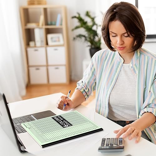 Miniatura 7 de Juego de 4 libros de contabilidad para contabilidad de 8.5 x 11 pulgadas, libro de registro de cuentas para pequeñas empresas y organizador de