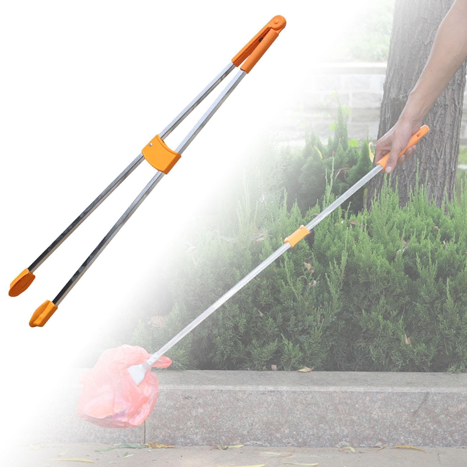 Trash Claw Grabber Pinza para Basura Recolector de Desechos Asistente de Alcance Acero Inoxidable Antióxido Apta para Usuarios Mayores Limpieza de, Cabeza de goma