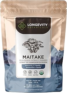 Organic Maitake Mushroom Powder - Ultra Concentrated Maitake Mushroom Extract - Promotes a Balanced Immune System - 100% Fruiting Body - 100 grams - Longevity Botanicals