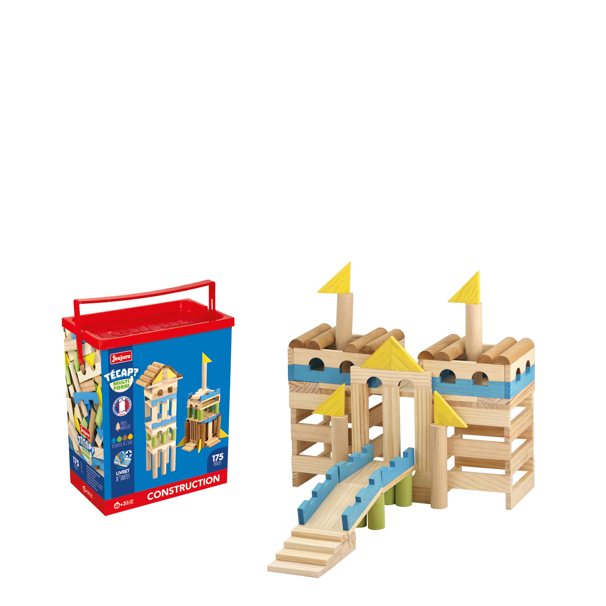 Jeujura - Tecap Multiform – 175 Teile – Bauspiele – viele Größen für maximale Konstruktionen – Lassen Sie Ihre Fantasie frei – Handhabung – Kreativität – 8347