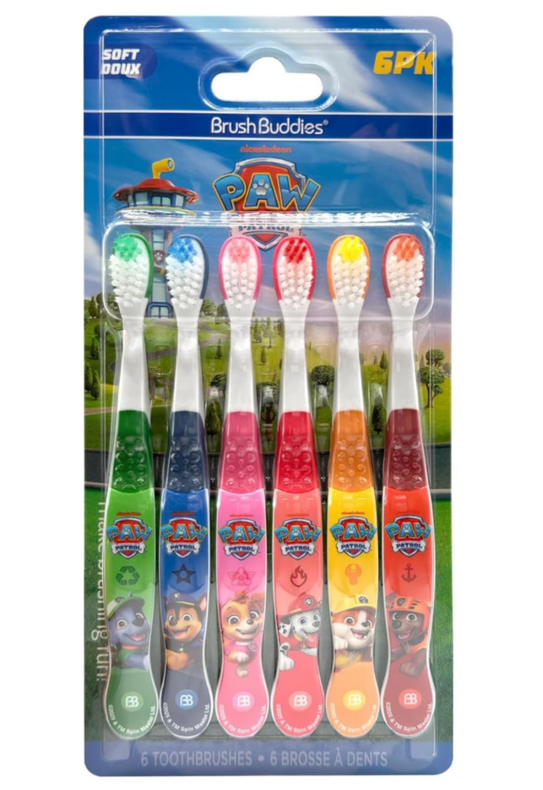 Brush Buddies Paw Patrol Kids Toothbrushes, Manual Toothbrushes for Kids, Toothbrush for Kids 4+, 6PK - 2