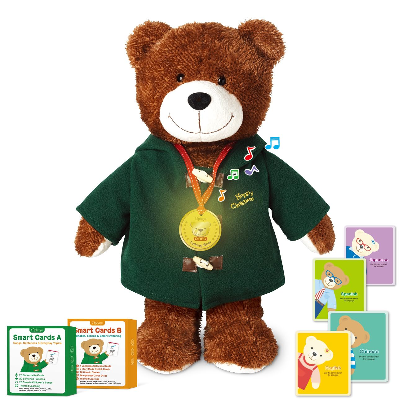 Amazon.com: OPHAYA 20'' Techer Bear Talking Teddy Bear Stuffed