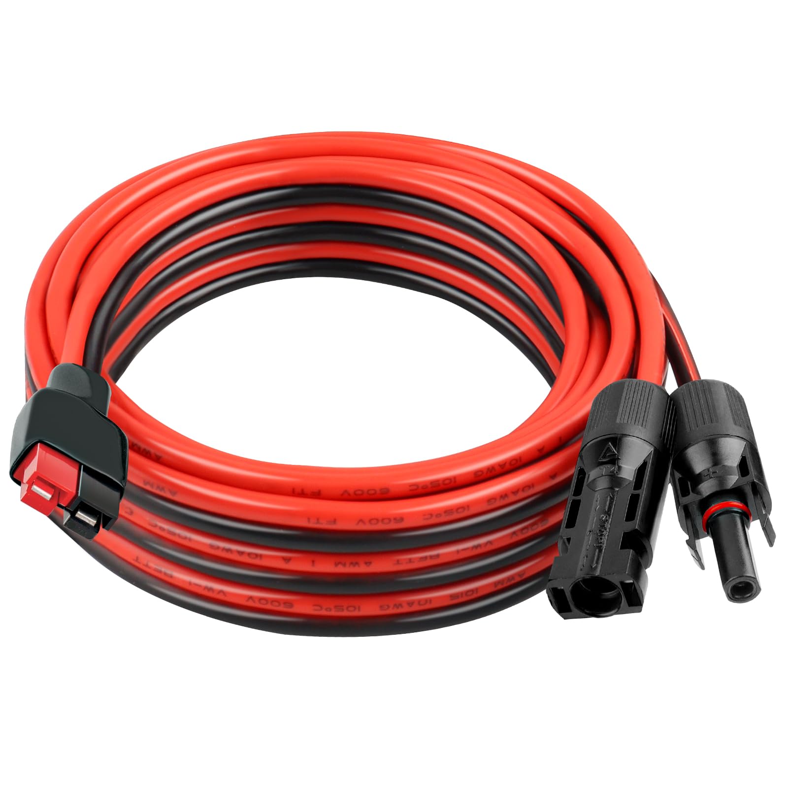 Photo 1 of 10AWG Solar Panel to Anderson-Style Connector Extension Cable 15FT, Tinned Copper Wire, 600V Rated, High-Temperature Resistance, for Solar Power Systems and Battery Connections