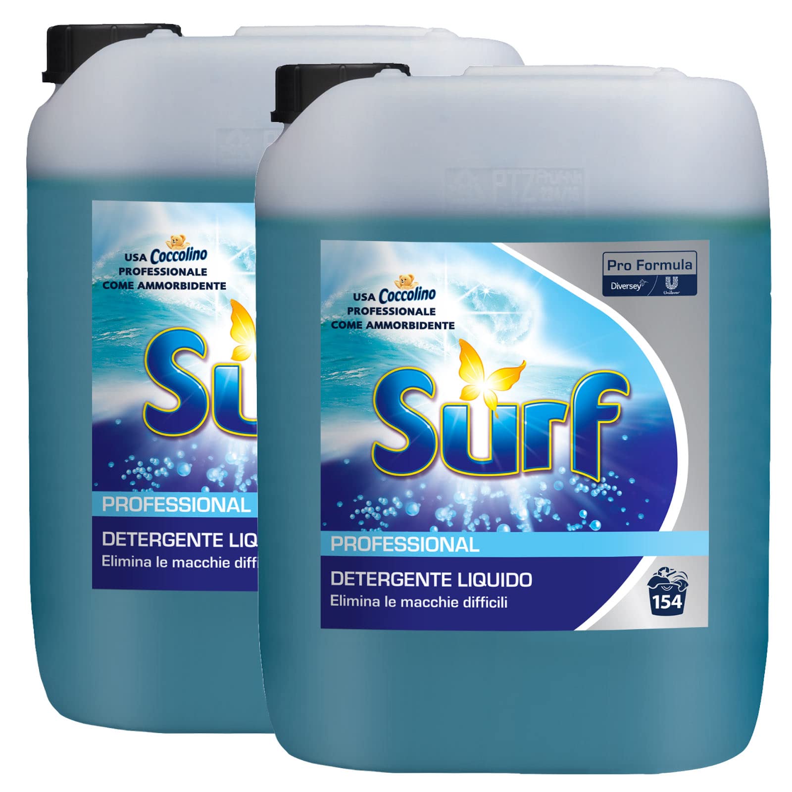 2x Surf Professional Detergente Liquido per Macchie Difficili adatto a Capi Bianchi e Colorati Detersivo Lavatrice Delicato sui Tessuti Pro Formula - 2 Taniche da 10L
