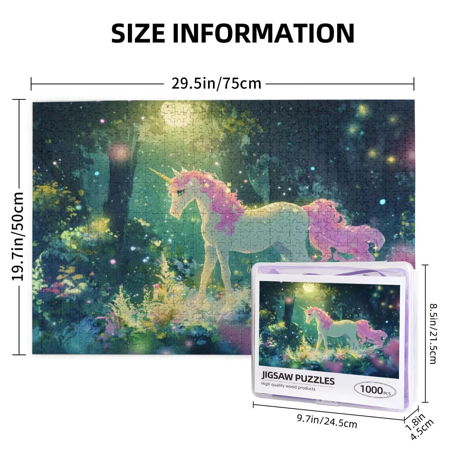 Puzzle z jednorożcem, 3000 elementów, karykatura, puzzle dla dorosłych, z pudełkiem na prezent, "zrób to sam", duże drewniane puzzle dla dorosłych, gra zręcznościowa dla całej rodziny, prezenty dla
